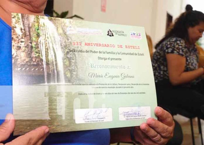 Autoridades municipales de Estelí entregó reconocimientos a personalidades