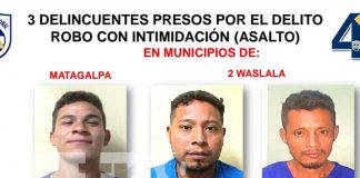 Nueve delincuentes capturados por la policía en Matagalpa