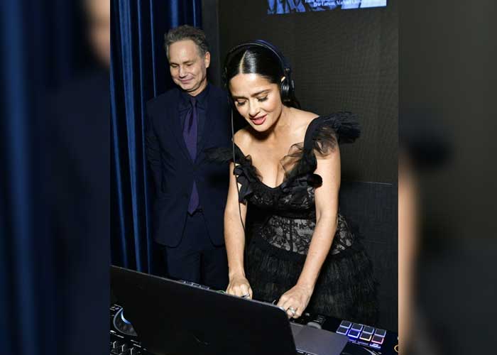 Salma Hayek debuta en prestigiosa fiesta como DJ