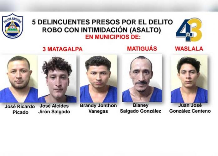 Policía Nacional capturó a delincuentes de alta peligrosidad en Jinotega y Matagalpa