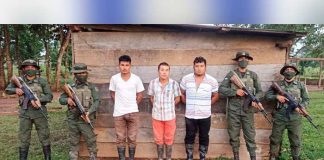 Foto: Captura de sujetos por robos, gracias al trabajo del Batalló Ecológico de Bosawás en Nicaragua / Cortesía