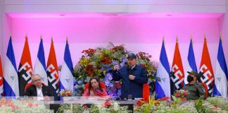 Foto: Presidente de Nicaragua, Daniel Ortega, junto a la Vicepresidenta Rosario Murillo, en conmemoración a 50 años del terremoto / TN8