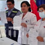 Foto: Firma para construcción de área de pacientes con COVID-19 en el Hospital Alemán, Managua / TN8