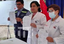 Foto: Firma para construcción de área de pacientes con COVID-19 en el Hospital Alemán, Managua / TN8