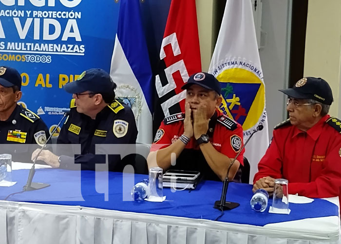 Foto: Conferencia de prensa sobre ejercicios multiamenazas de Nicaragua / TN8
