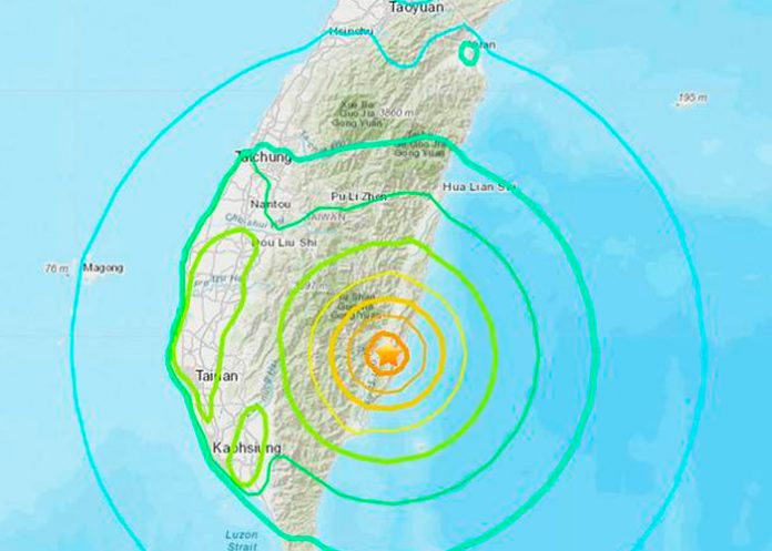 Sismo de magnitud 6. 2 sacudió el territorio de Taiwán