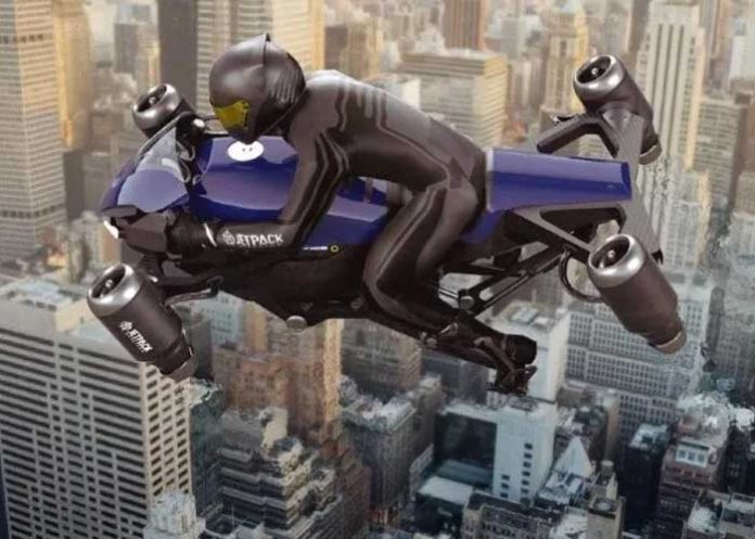 “Viene del futuro”: Presentan nueva motocicleta voladora