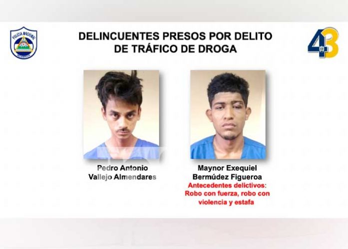 Fuerte golpe al narcotráfico deja a dos sujetos presos en Tipitapa