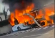 Autobús escolar arde en llamas y avanza sin control en Francia