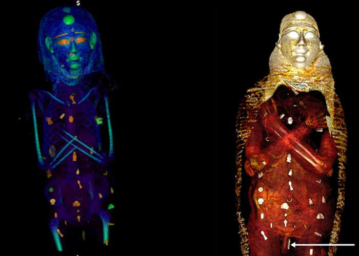 Más de 40 amuletos son encontrados dentro de una momia en Egipto
