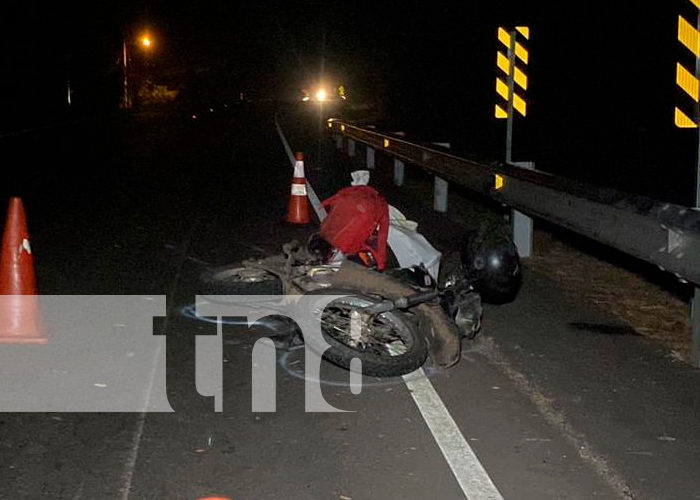 Motociclista con lesiones tras ser impactado por vehículo pesado en Chontales