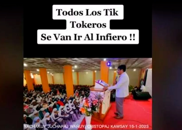 Un pastor de Bolivia aseguró que los ‘tiktokers’ van derechito al infierno