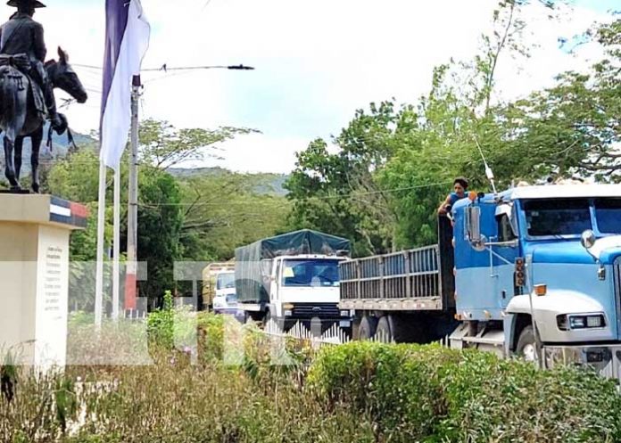 Foto: Caravana con camiones que llevan merienda escolar a Nueva Segovia / TN8