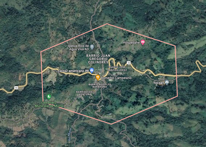 Foto: Mapa satelital de Murra, Nueva Segovia / Google Maps