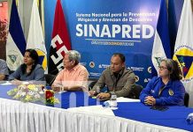 Foto: Autoridades de SINAPRED en conferencia de prensa en Nicaragua / TN8