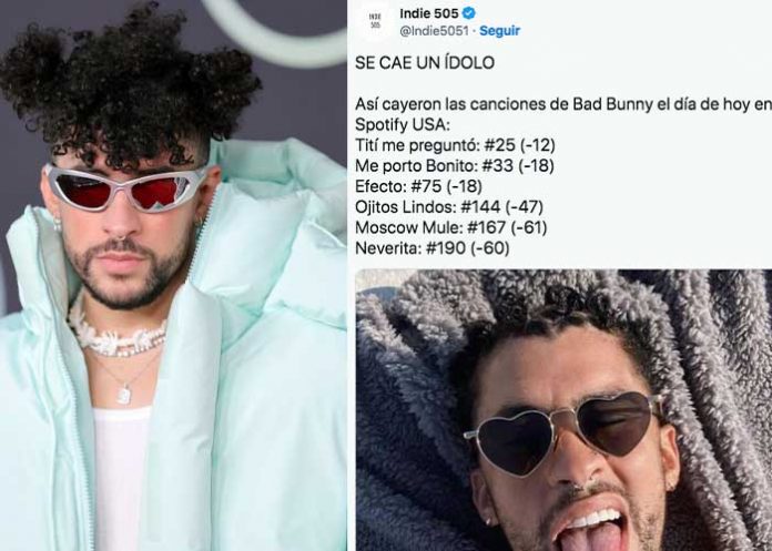 Bad Bunny baja sus reproducciones en Spotify