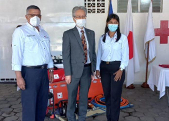 Cruz Roja en Masaya recibe donación de ambulancia y equipo médico por parte de Japón
