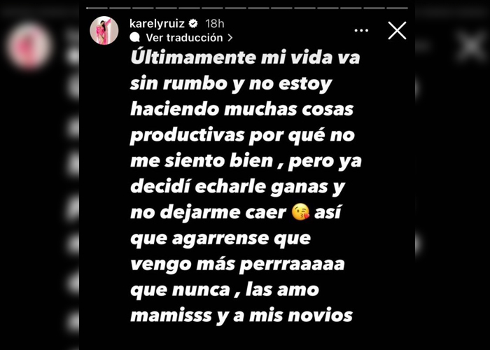 A pesar de tenerlo "todo" Karely Ruiz preocupa a sus fans “Mi vida va si rumbo”