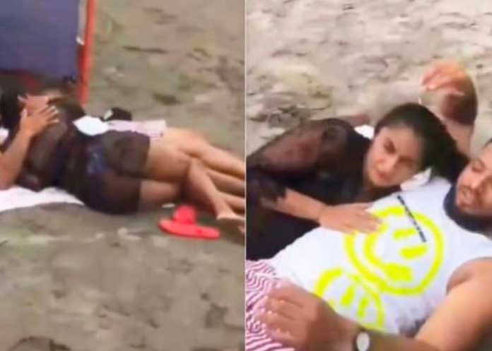 Hombre es descubierto en infidelidad en la playa