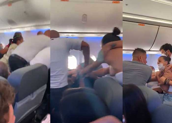 Mujeres desatan trifulca en avión con patadas e insultos