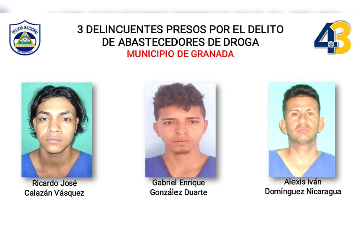 Policía de Nicaragua pone tras las rejas a delincuentes en Granada y Matagalpa