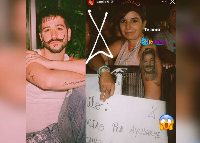 Chavala se tatúa la cara de Camilo y la gente se "baja" en ella