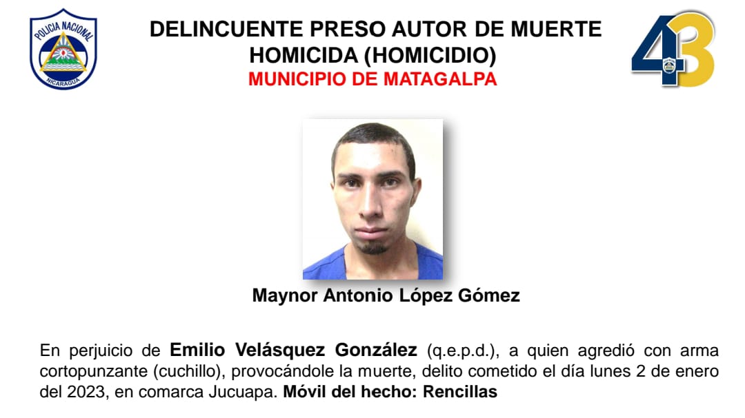 Policía Nacional captura malhechores de Estelí, Rivas y Matagalpa