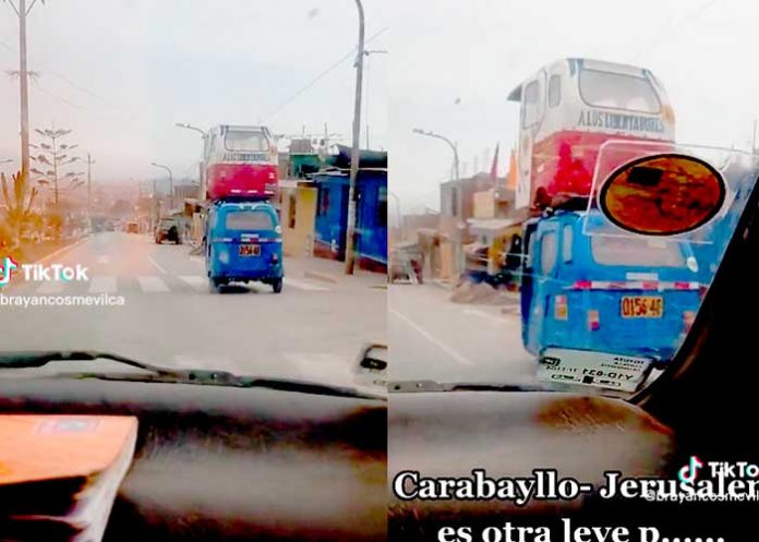 Captan mototaxi de 2 pisos transitando por Carabayllo