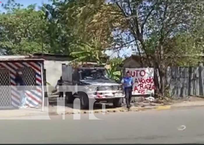 Foto: Investigación policial por un homicidio en un autolavado en Ciudad Sandino / TN8