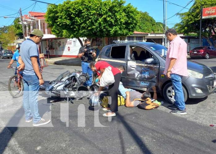 Foto: Motociclista con lesiones tras accidente en Managua / TN8