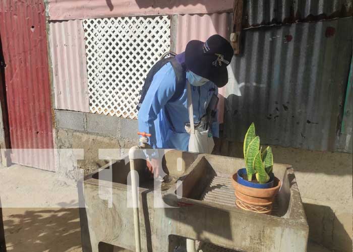 Foto: Brigadistas del MINSA en el barrio Milagro de Dios, Managua / TN8