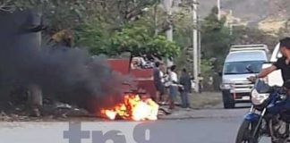 Foto: Cuadraciclo agarra fuego en la Isla de Ometepe / TN8