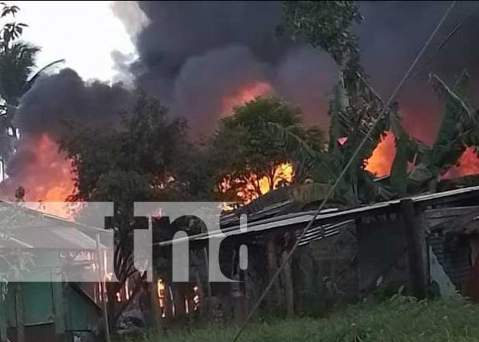 Foto: 20 familias quedaron a la intemperie por voraz incendio en Kukra Hill / TN8
