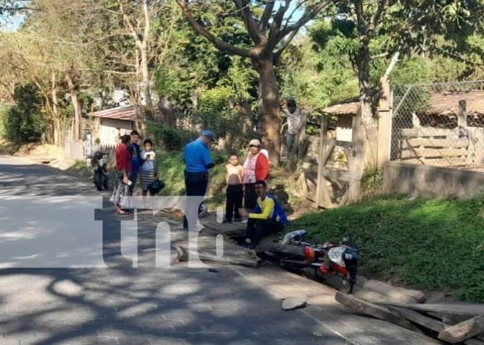 Con lesiones termina motociclista tras accidente vial en Nueva Segovia
