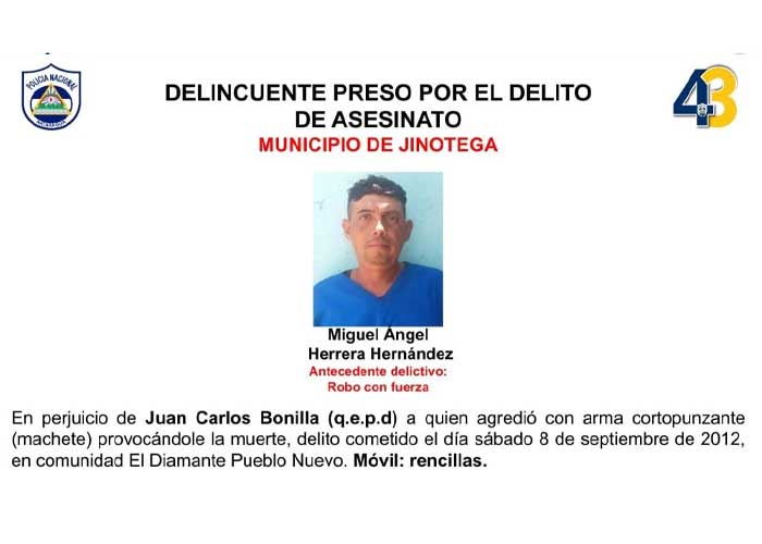 Policía Nacional capturó a presunto asesino y abastecedores de drogas en Jinotega