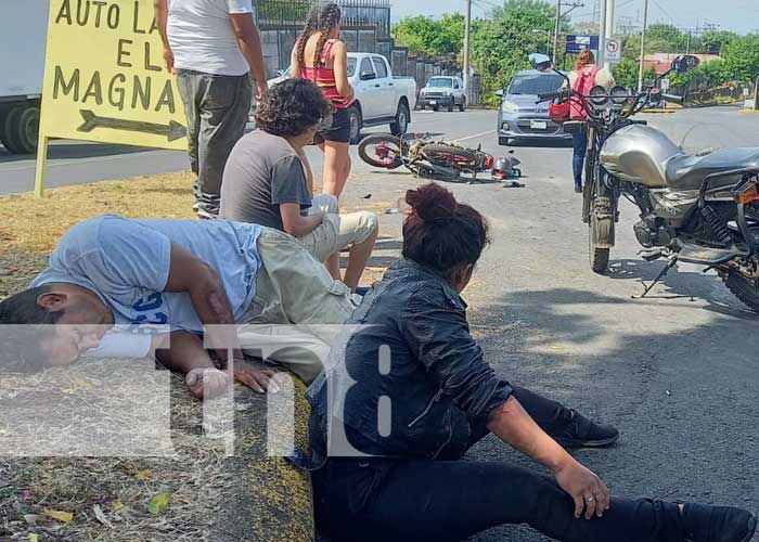 Managua: Causante y víctima de choque entre motos son llevados en la misma unidad