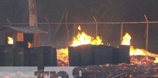 Foto: Montacargas y un camión incendiados en un parque industrial en Carretera Vieja a León / TN8