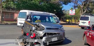Imprudencia de taxista deja a un lesionado en la Miguel Gutiérrez, Managua