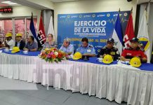 Foto: Conferencia de prensa desde el SINAPRED Nicaragua / TN8