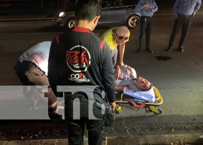 Accidente de tránsito deja a un hombre gravemente lesionado en Managua