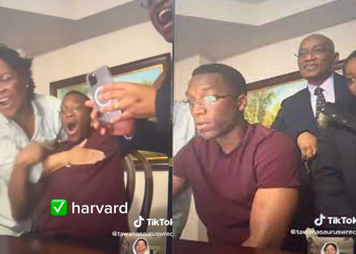 Joven llamó la atención de los usuarios de TikTok, al ver su reacción al ser recibido en Harvard 