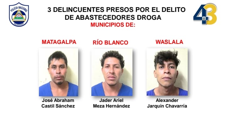 16 presuntos delincuentes capturados en Matagalpa