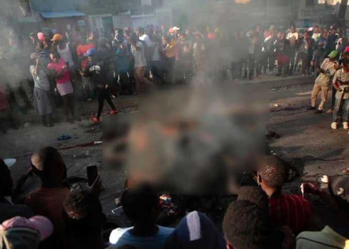 Golpean y queman vivos a 13 pandilleros en Haití