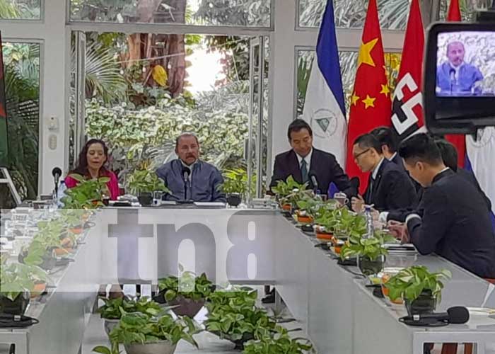  Presidente Daniel Ortega se reúne con Presidente de Agencia China 