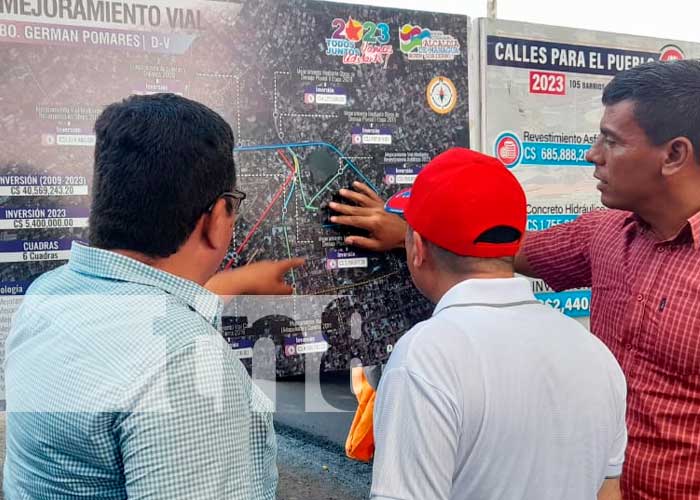 Alcaldía de Managua supervisa avance de proyecto vial en el Germán Pomares
