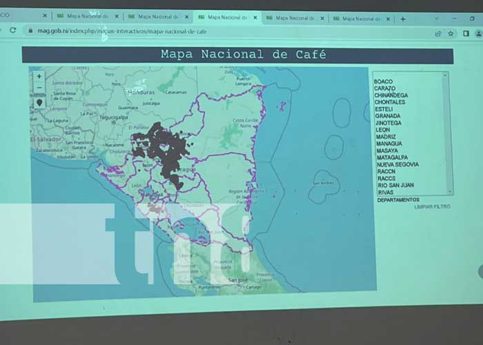 Foto: Presentación de mapas interactivos de rubros agropecuarios en Nicaragua / TN8