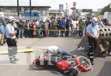 Foto: Motociclista fallece al caerle una pieza de una pala mecánica en Estelí / TN8