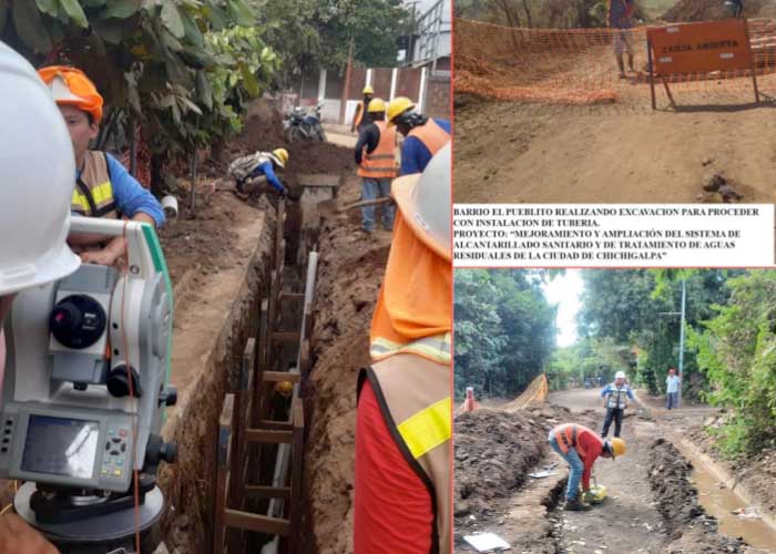 Obras de restauración y ampliación de alcantarillado avanza en Chichigalpa