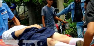 Estudiante lesionada al ser atropellada por motociclista en una avenida de Ocotal