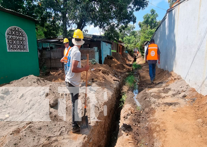Avanza proyecto de Alcantarillado y aguas residuales en el barrio Marvin Marín en Managua